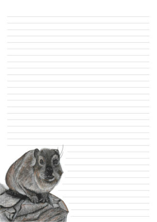 Picture of a Dassie on a 32 line A4 page